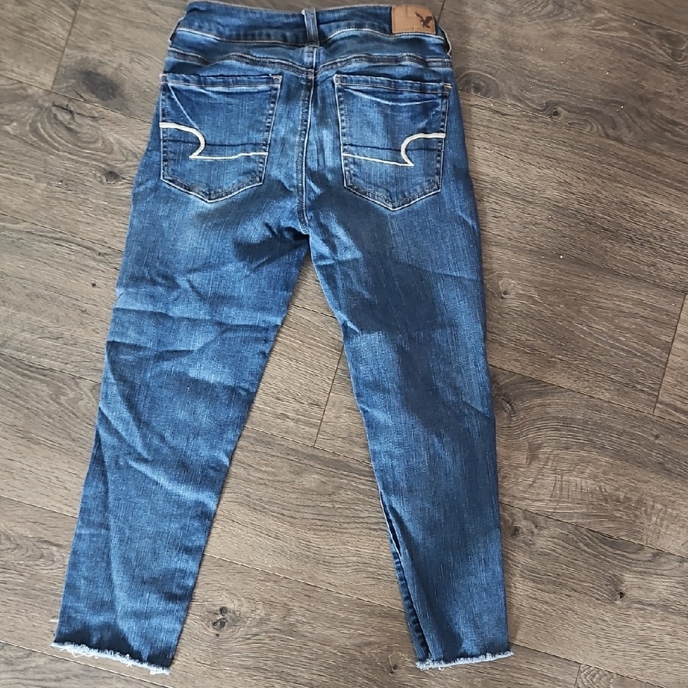 American Eagle Outfitters Women's Dark Blue Ankle Jeans - Picture 4 of 4